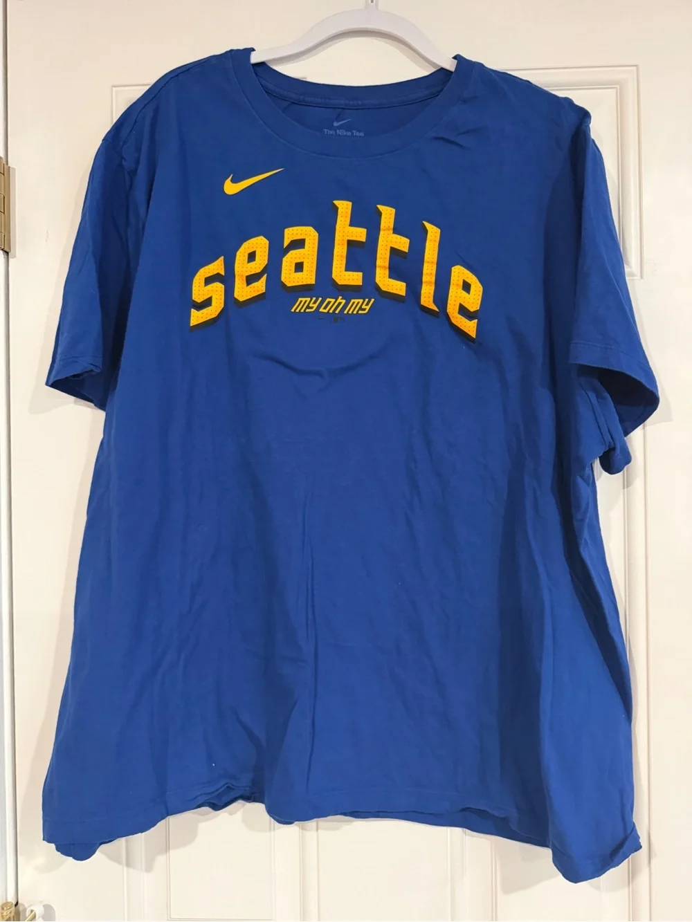 Nike Blue Seattle Mariners Graphic Tee with Yellow Logo